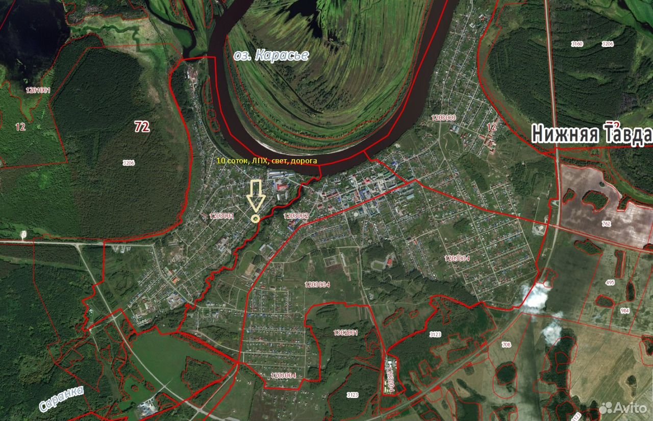 Кадастровая карта нижняя тавда