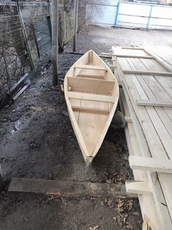 Лодка деревянная плоскодонка (3.8 метра), новая