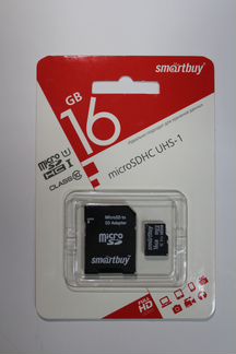 Карта памяти Smartbuy microsdhc-UHS-I 16GB adapter