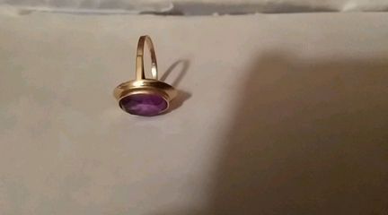 Золотое кольцо с александритом 583 пробы СССР