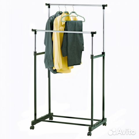 Напольная вешалка для одежды (2 штанги)