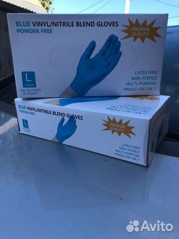 Перчатки виниловые, нитриловые