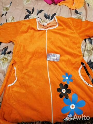 Халат махровый 50-52р новый, Оранжевый