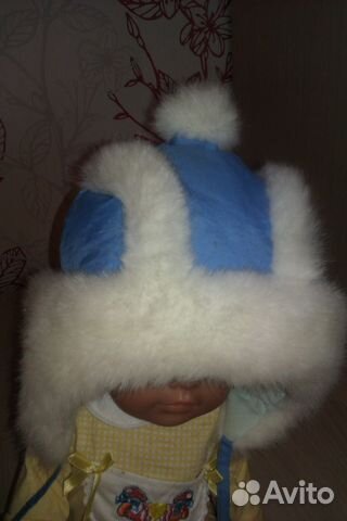 Шапка зимняя голубая Шапка зимняя голубая