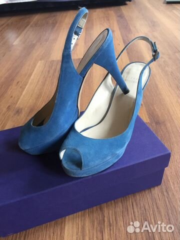 Туфли Stuart Weitzman босоножки голубые замша р.37 Туфли Stuart Weitzman босоножки голубые замша р.37