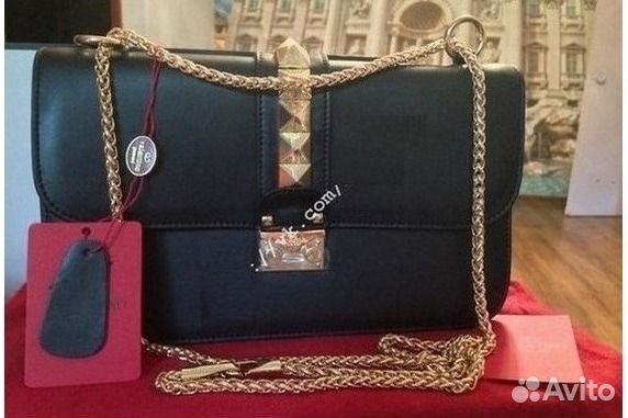 Сумка Валентино Черная Valentino Glam Lock Rockstu