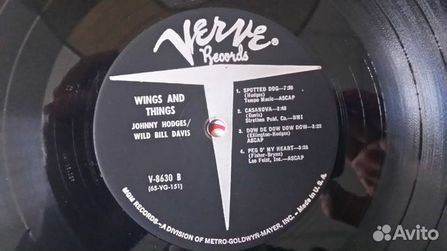 Johnny Hodges Wild Bill Davis винил джаз USA Johnny Hodges Wild Bill Davis винил джаз USA