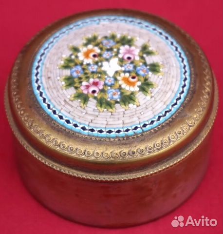 Шкатулка антикварная Микромозаика Италия цветы Шкатулка антикварная Микромозаика Италия цветы