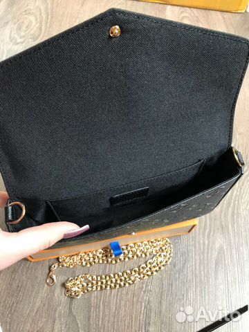 Клатч Louis Vuitton Felicie кошелёк LV чёрный