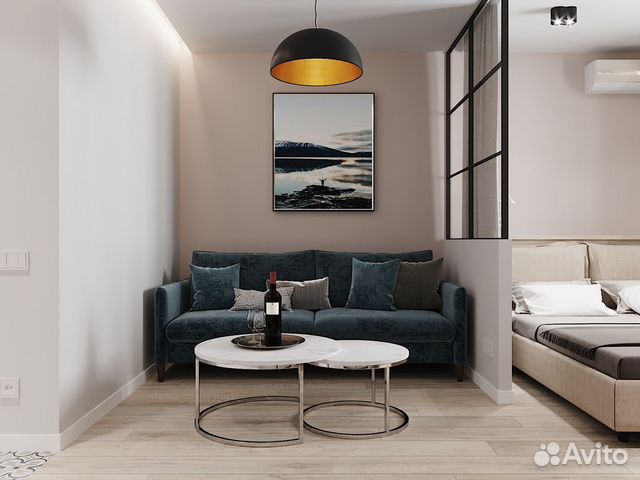 

1-к. квартира, 44 м², 2 кровати