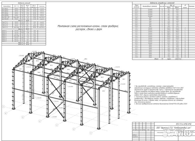 Чертежи металлоконструкций для монтажников