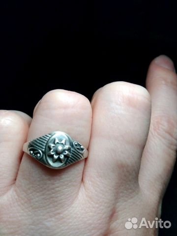 Кольцо серебряное 875 пробы звезда СССР