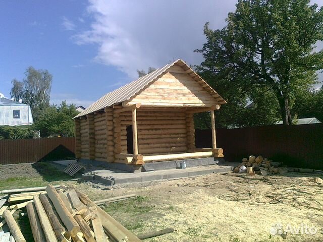 Cруб дома в чашу 6х4 м+ 2 м терраса