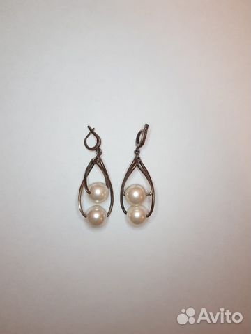 Серьги Натуральный жемчуг Серебро