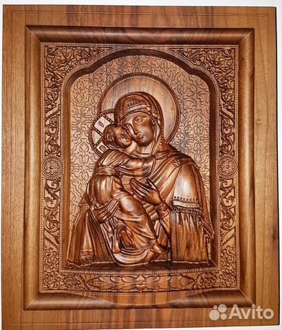 Икона резная рельефная