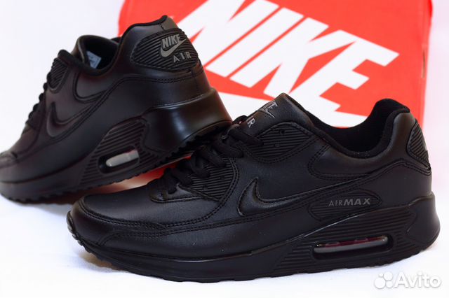 Кроссовки Nike Air Max 90 натур. кожа.черные 41-46 Кроссовки Nike Air Max 90 натур. кожа.черные 41-46