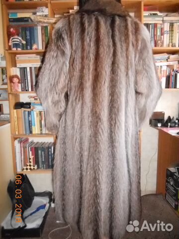 Шуба, енот, светло-серая. Made in Greece