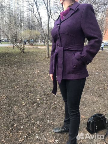 Пальто новое, цвет баклажан