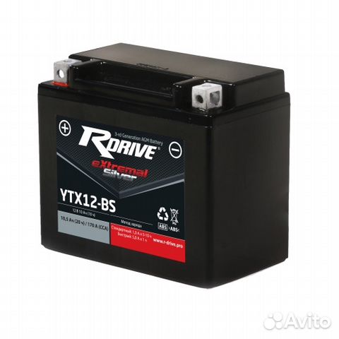 Аккумулятор мото RDrive Silver AGM YTX12-BS Аккумулятор мото RDrive Silver AGM YTX12-BS