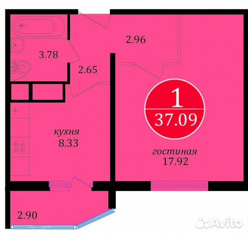 1-к квартира, 37 м², 10/19 эт.
