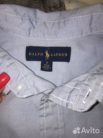 Рубашка Polo Ralph Lauren для мальчиков голубая 14 Рубашка Polo Ralph Lauren для мальчиков голубая 14