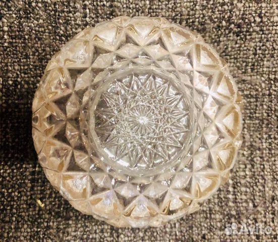 Пепельница СССР хрусталь мельхиор