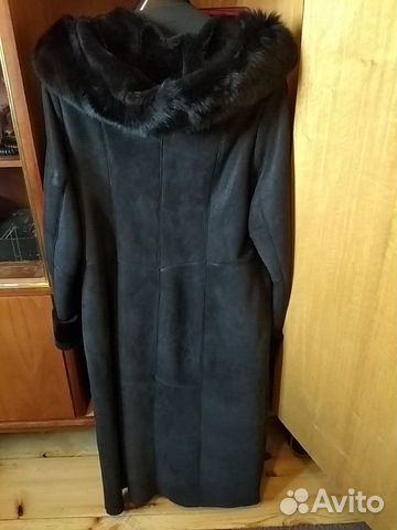 Дубленка натуральная серо черного цвета типа графи Дубленка натуральная серо черного цвета типа графи