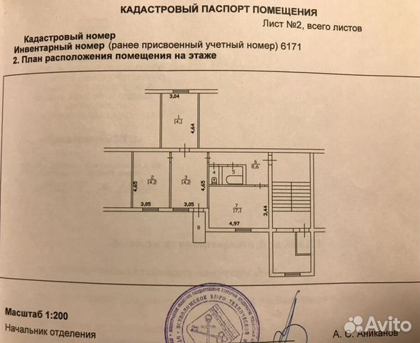 3-к квартира, 72 м², 2/9 эт.