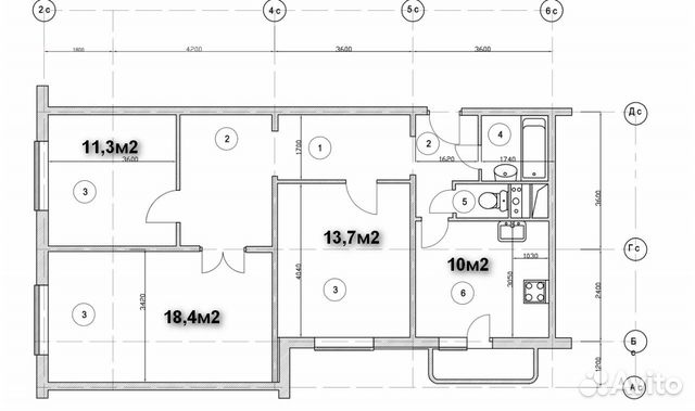 3-к квартира, 76 м², 4/20 эт. 3-к квартира, 76 м², 4/20 эт.