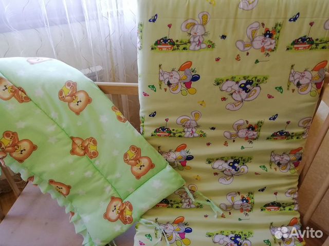 Кроватка-люлька + Детский матрас + Борт охранный