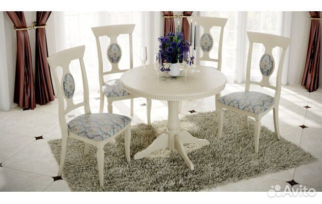 Столы обеденные раздвижные и стулья из нат.дерева