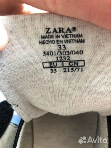 Слипоны Zara на липучках, 33 Слипоны Zara на липучках, 33
