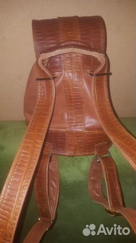 Кожаная женская сумка -рюкзак,ручной работы