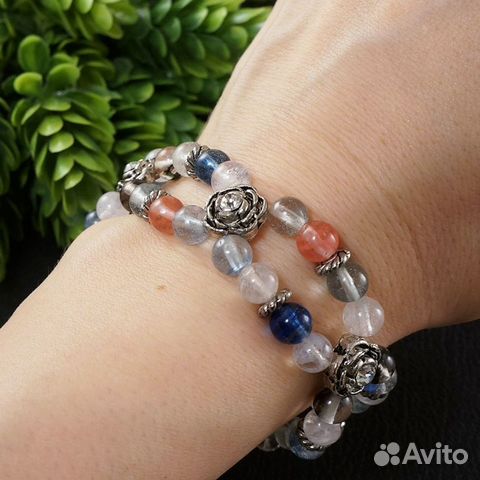 Браслет Кварц и Халцедон голубой Браслет Кварц и Халцедон голубой