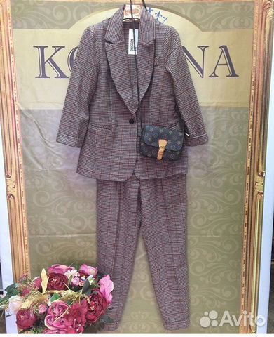 Брючный костюм клетка
