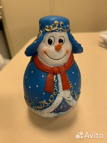 Неваляшка снеговик из полистоуна Неваляшка снеговик из полистоуна