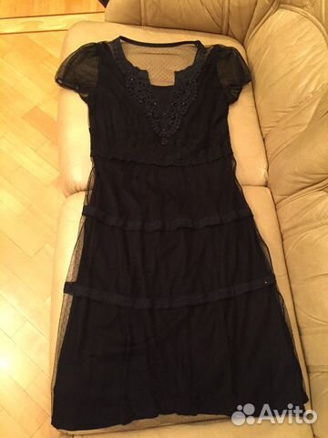 Черное платье с вышивкой Liu Jo 44 размер