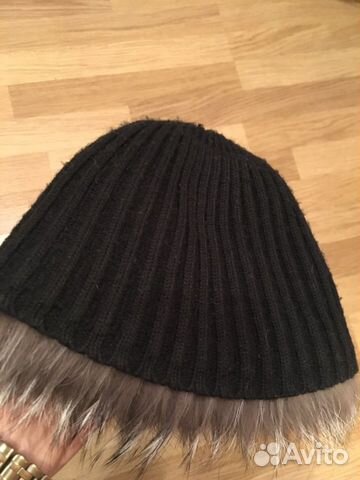 Шапка чернобурка вязанная