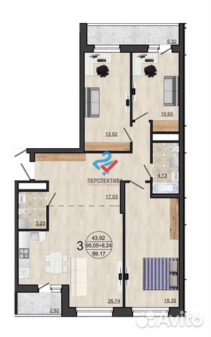 3-к квартира, 97.6 м², 24/25 эт. 3-к квартира, 97.6 м², 24/25 эт.