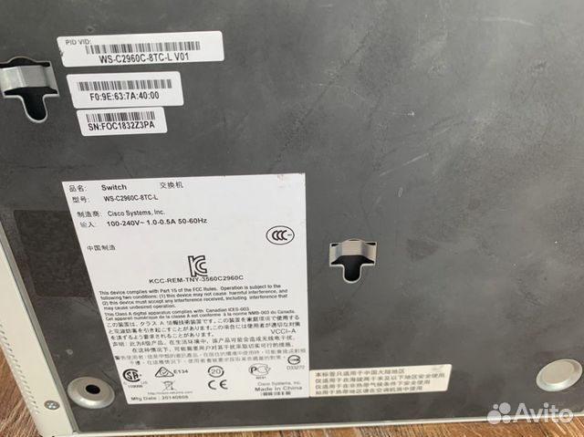Switch cisco WS-C2960-8TC-L V01 Switch cisco WS-C2960-8TC-L V01