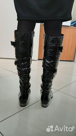 Сапоги кожаные лакированные Сапоги кожаные лакированные