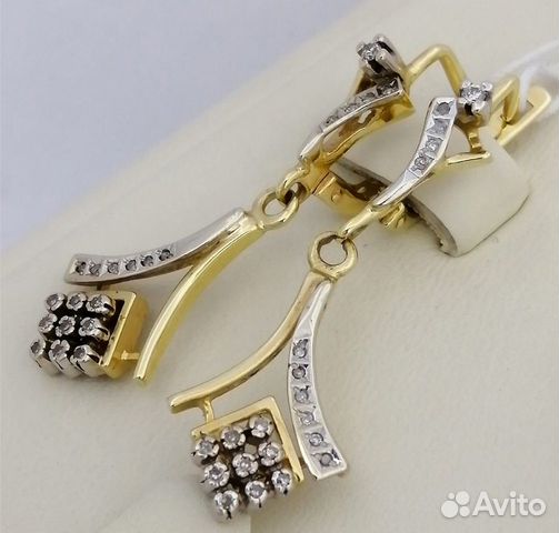 Серьги / 5,45г / золото 585 / бриллианты