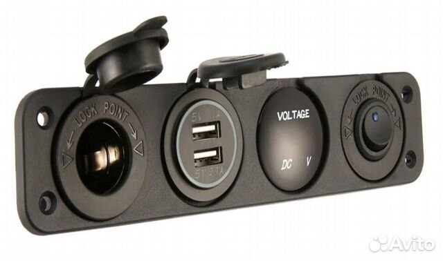 Панель 1 выключатель, прикуриватель,USB, вольтметр