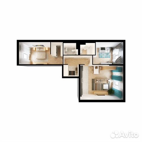 3-к квартира, 78.9 м², 2/14 эт. 3-к квартира, 78.9 м², 2/14 эт.