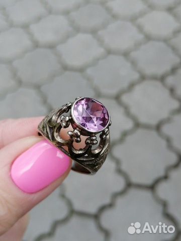 Серебряное кольцо из СССР 875 Александрит