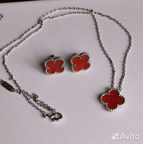 Комплект серьги и кулон Ванклиф Van Cleef