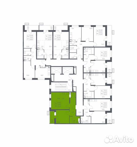 2-к квартира, 43.6 м², 6/13 эт. 2-к квартира, 43.6 м², 6/13 эт.