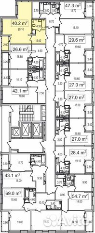 1-к квартира, 40.2 м², 22/25 эт. 1-к квартира, 40.2 м², 22/25 эт.