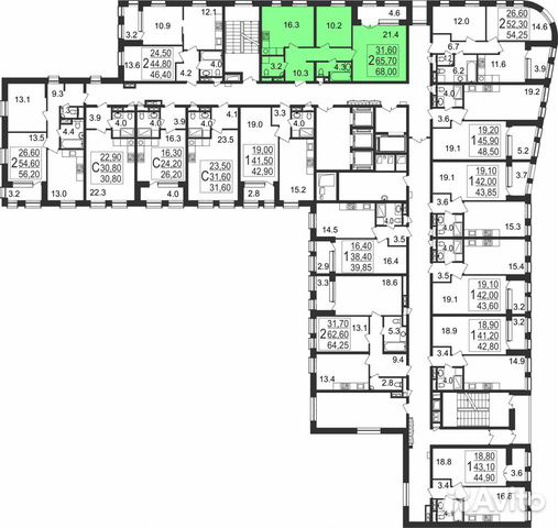 2-к квартира, 68 м², 2/11 эт. 2-к квартира, 68 м², 2/11 эт.