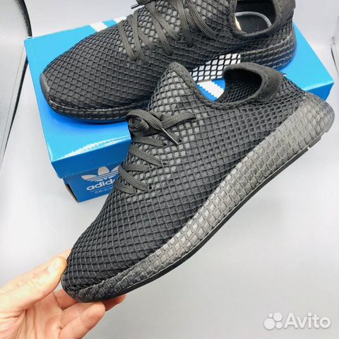 Кроссовки Adidas Deerupt чёрные с белым Кроссовки Adidas Deerupt чёрные с белым